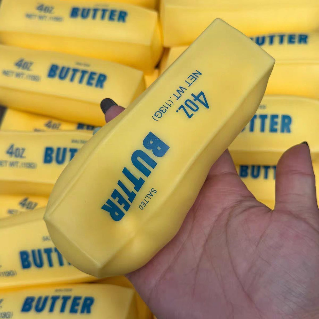 OozeJoy ASMR Butter Block Squishy — Crunchy Sensory Fidget | Stress Relief Desk Toy
