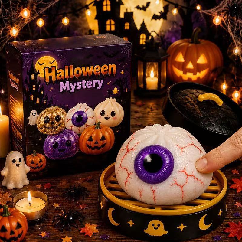 OozeJoy Halloween Mystery Blind Box — Spooky Dumpling Squeeze Toy | Stress Relief Fidget