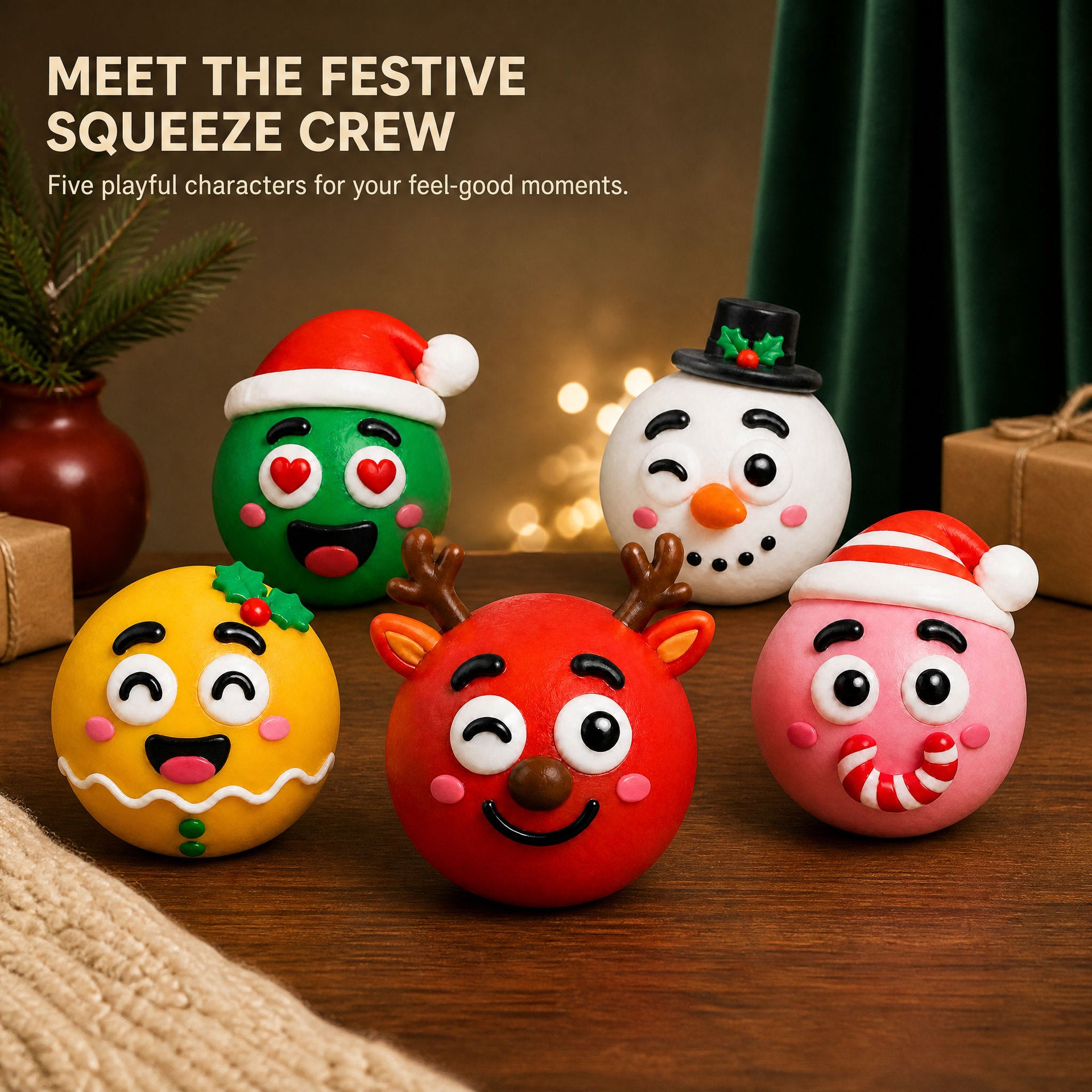 DIY Christmas Face Swap Squeeze Ball – Festive Slow-Rising Sensory Fidget Toy (3.93")