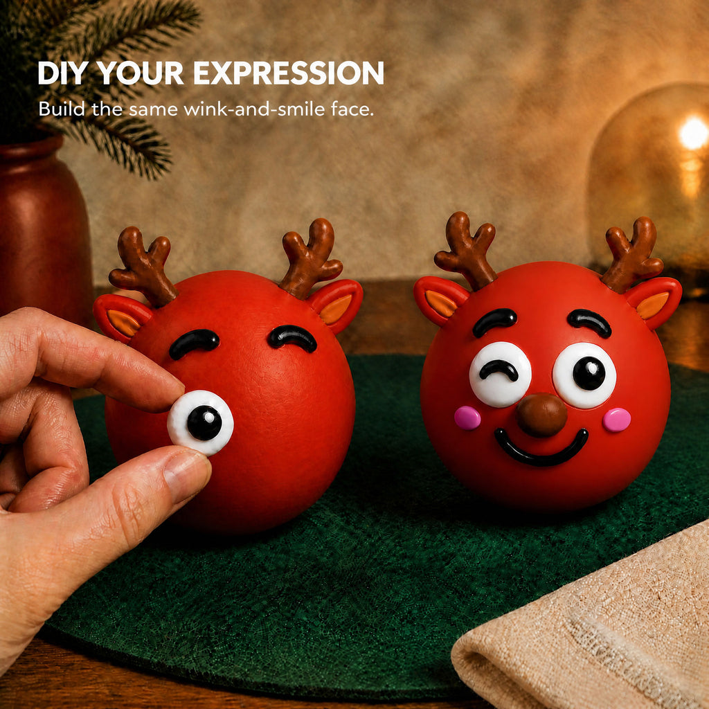 DIY Christmas Face Swap Squeeze Ball – Festive Slow-Rising Sensory Fidget Toy (3.93")