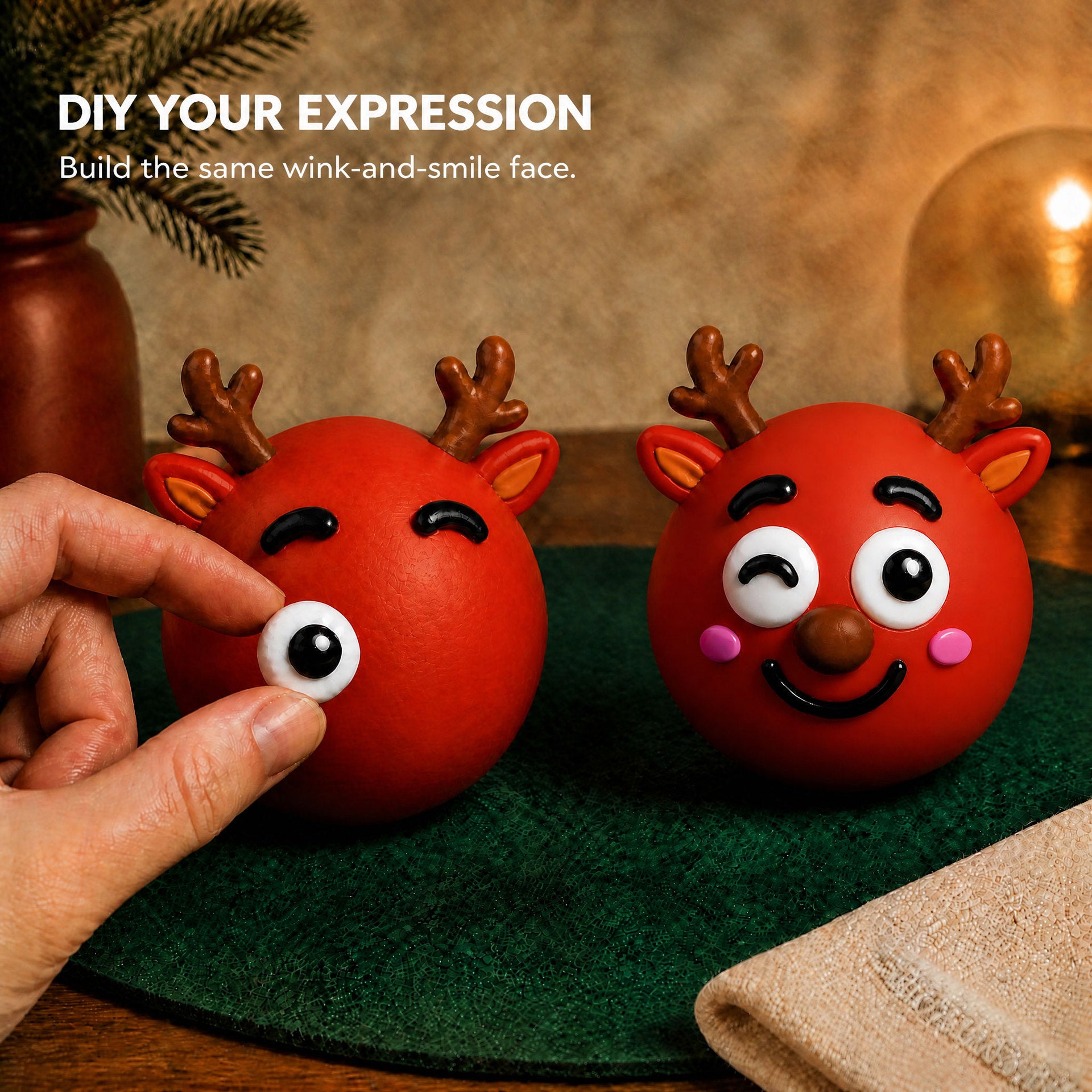 DIY Christmas Face Swap Squeeze Ball – Festive Slow-Rising Sensory Fidget Toy (3.93")
