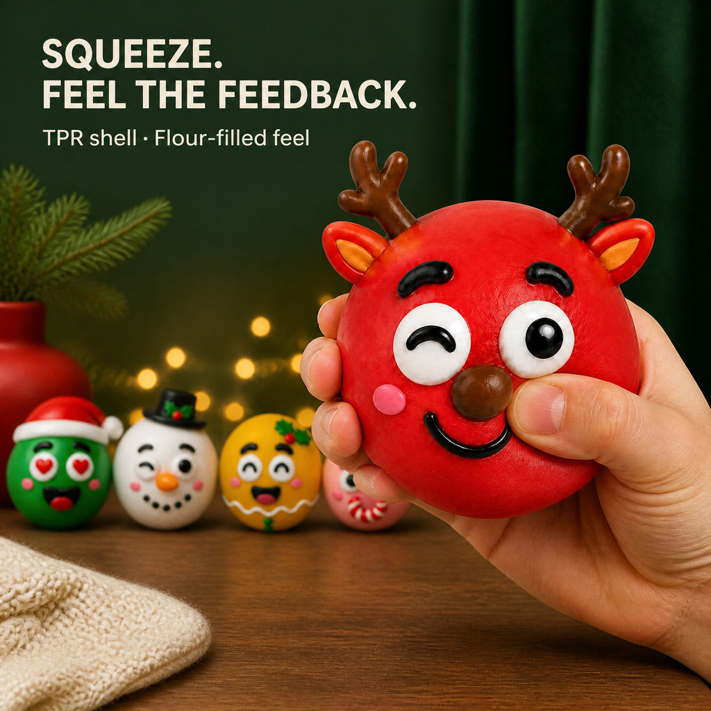 DIY Christmas Face Swap Squeeze Ball – Festive Slow-Rising Sensory Fidget Toy (3.93")