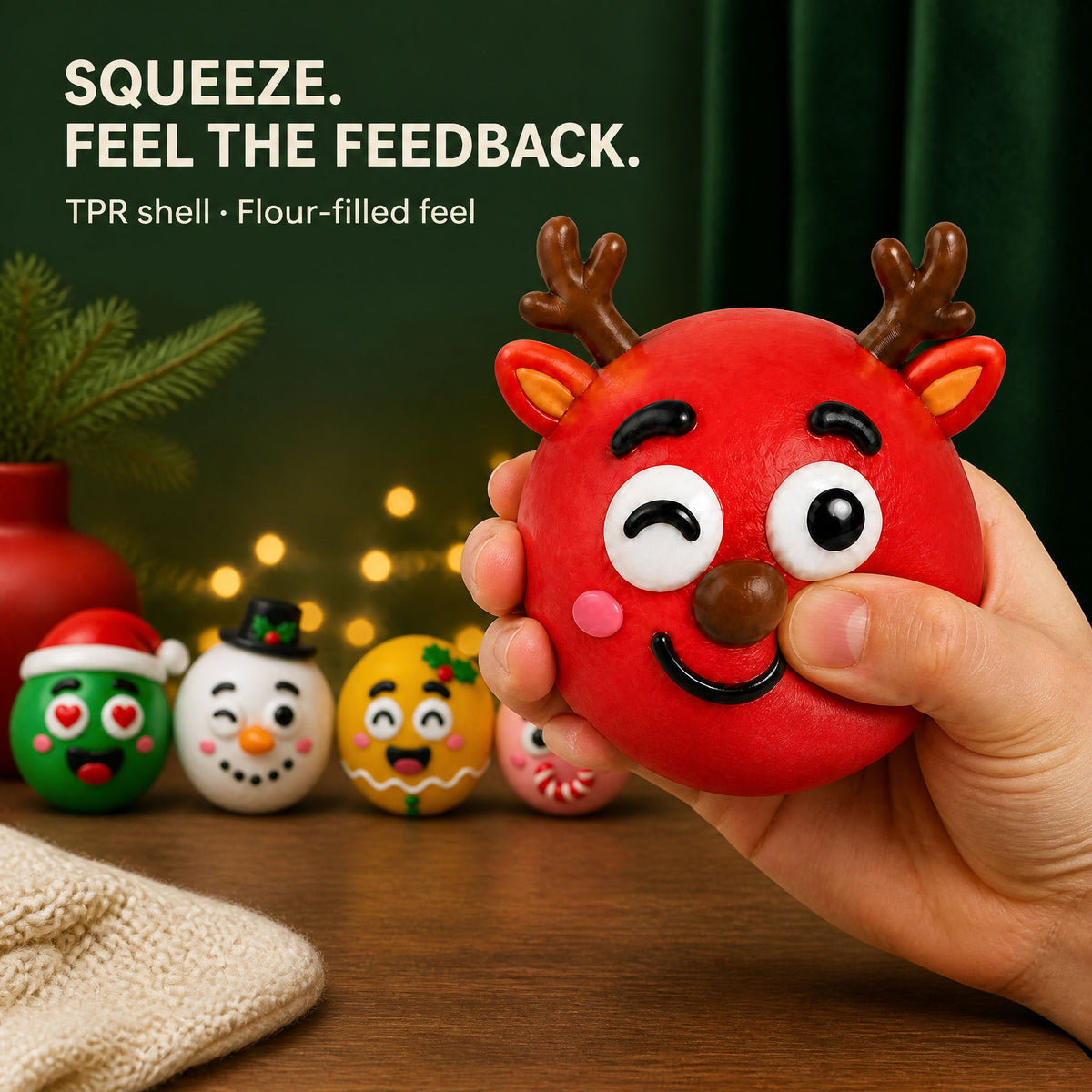 DIY Christmas Face Swap Squeeze Ball – Festive Slow-Rising Sensory Fidget Toy (3.93")
