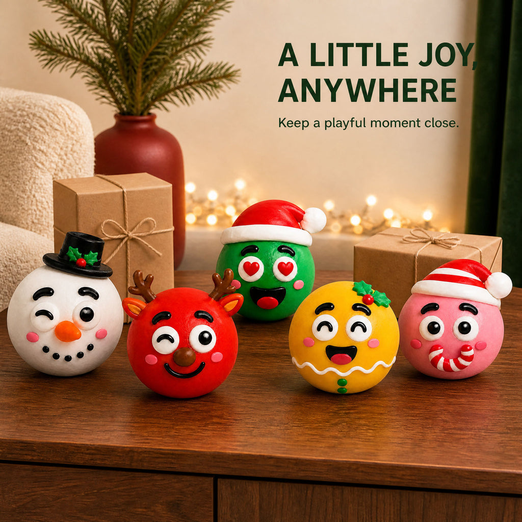 DIY Christmas Face Swap Squeeze Ball – Festive Slow-Rising Sensory Fidget Toy (3.93")