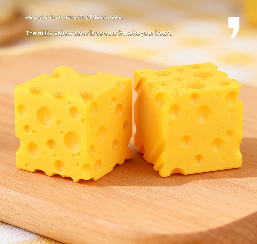 Extra Large Cheese Squeeze Toy - Stress Relief Sensory Squishy (4.3" Cube)