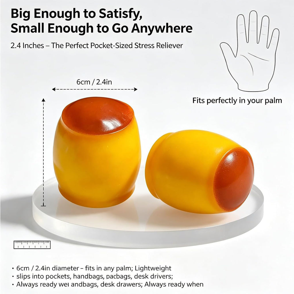 OozeJoy Caramel Crunch Pudding Squishy — Moldable ASMR Fidget | Stress Relief Desk Toy