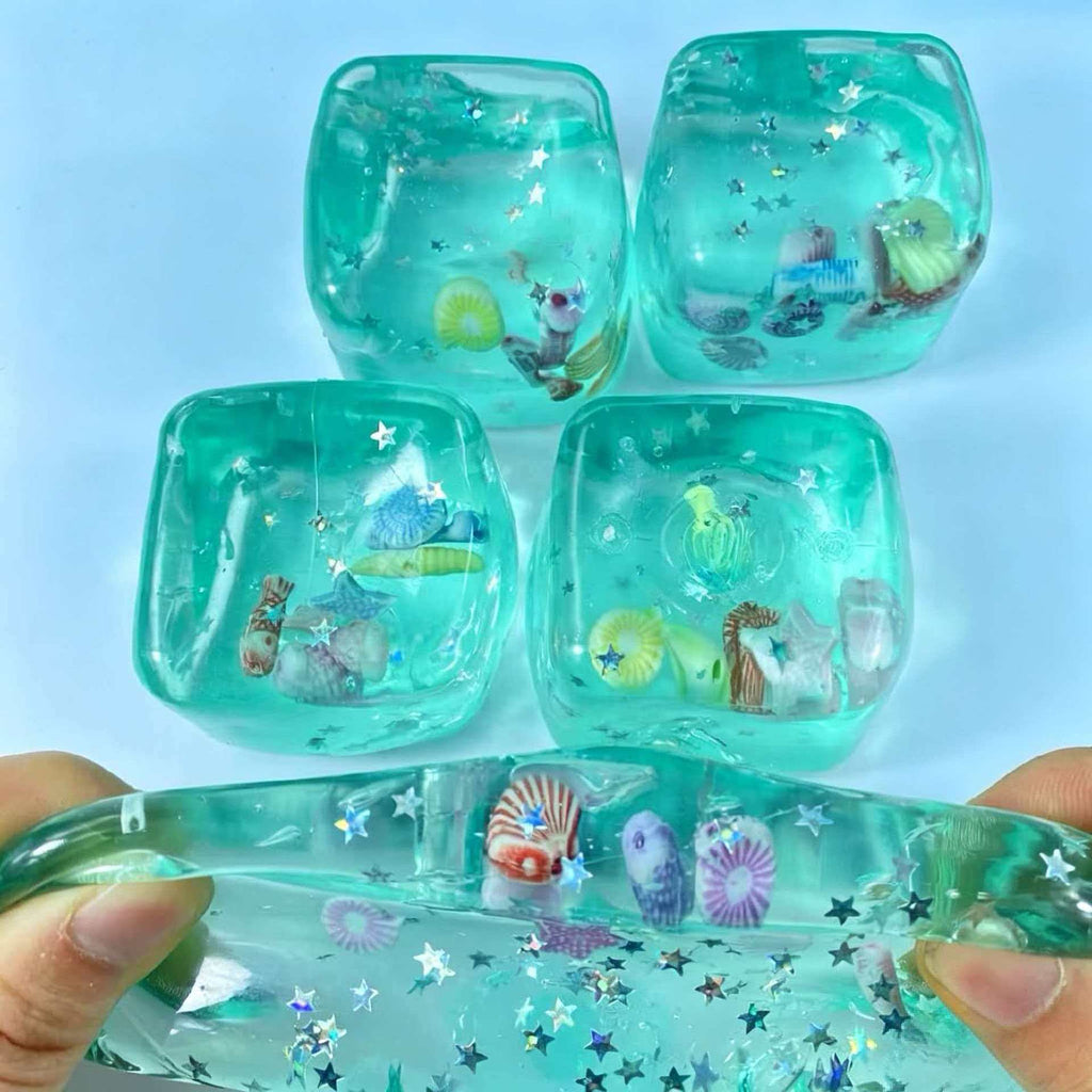 Ocean Cube Sensory Squishy – Ultra-Slow Rising Stress Relief Squeeze Toy
