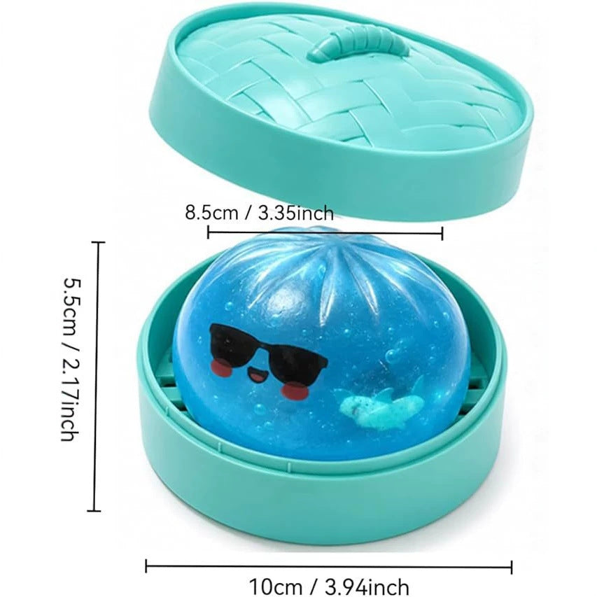 OozeJoy Shark-Inside Dumpling Squeeze Toy — Kawaii Sensory Fidget for Stress Relief
