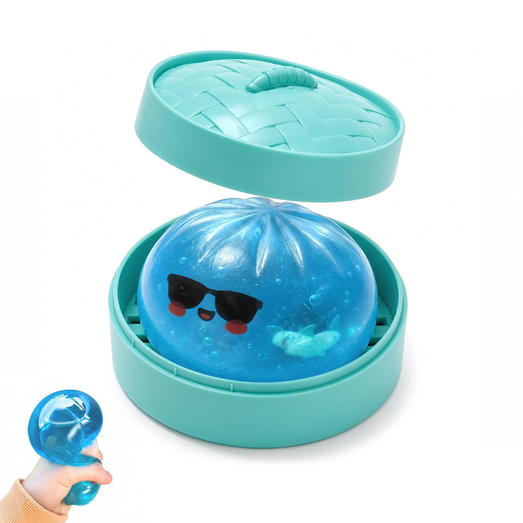OozeJoy Shark-Inside Dumpling Squeeze Toy — Kawaii Sensory Fidget for Stress Relief