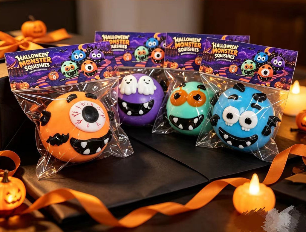 DIY Halloween Monster Face Swap Squeeze Ball – Spooky Slow-Rising Sensory Fidget Toy (3.93")