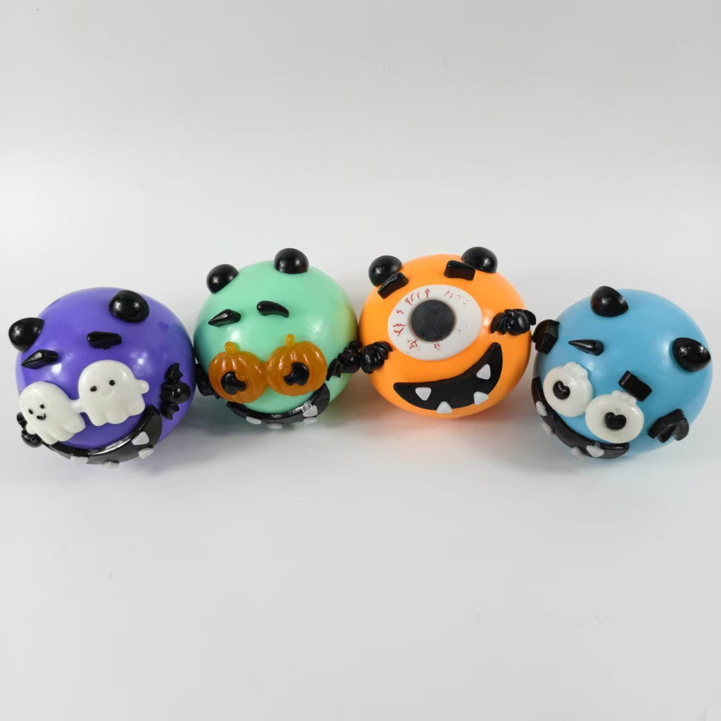 DIY Halloween Monster Face Swap Squeeze Ball – Spooky Slow-Rising Sensory Fidget Toy (3.93")