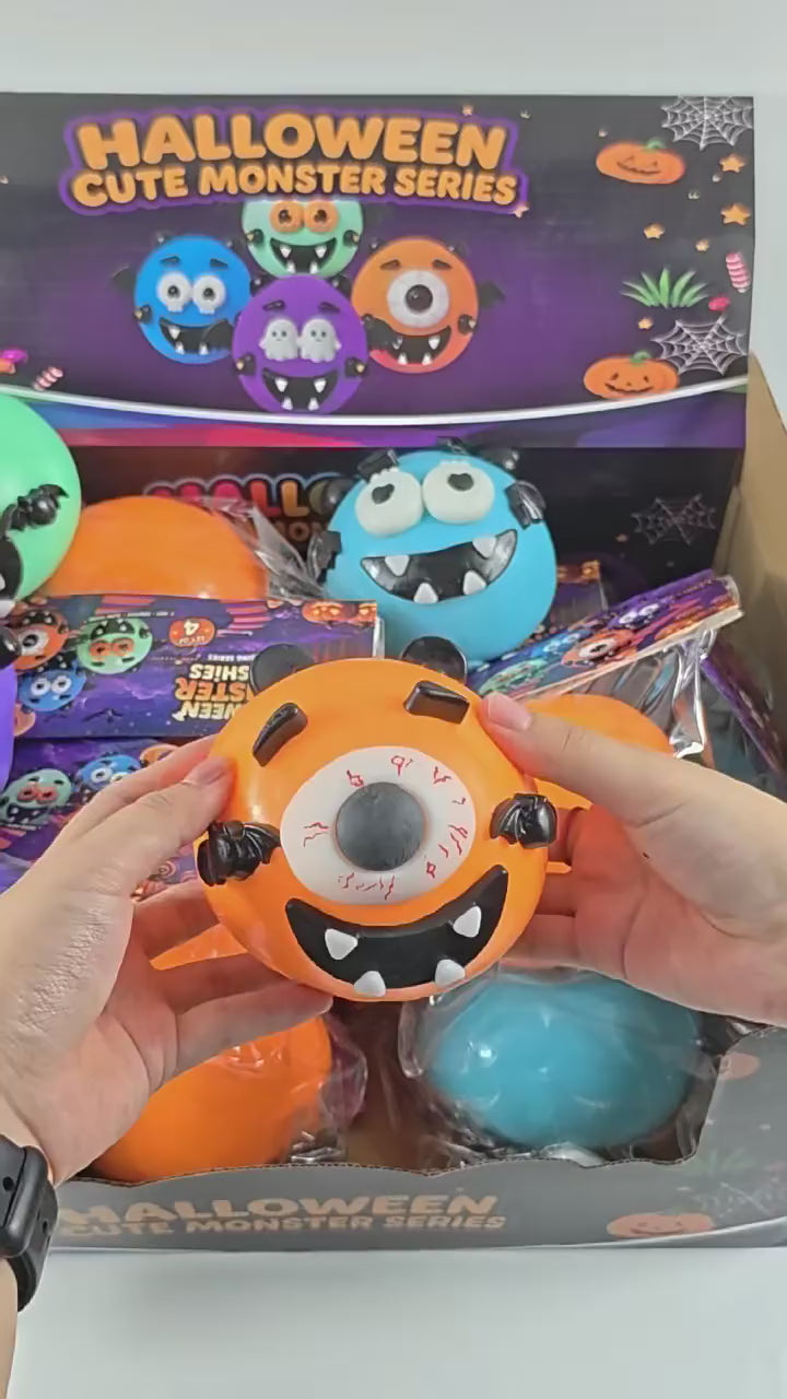 DIY Halloween Monster Face Swap Squeeze Ball – Spooky Slow-Rising Sensory Fidget Toy (3.93")